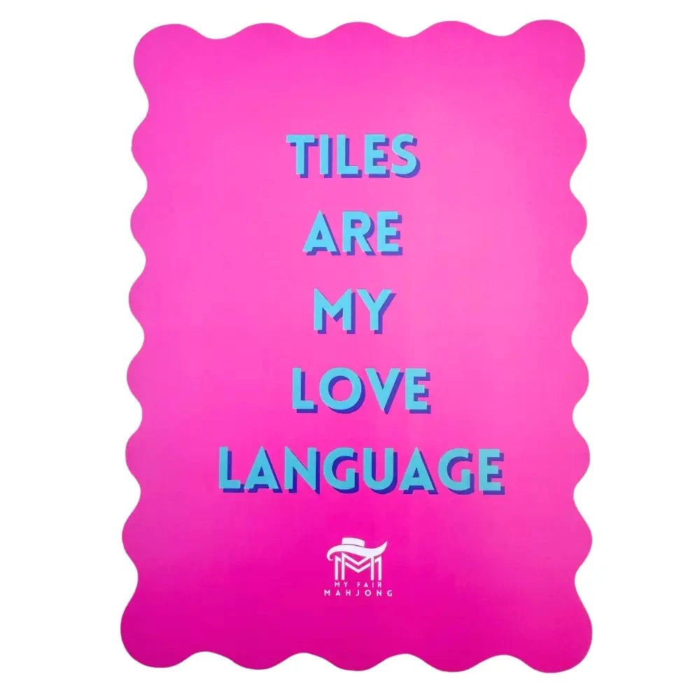 Scalloped Mahjong Shuffle Cards-Pink Love Language The Happy Southerner 