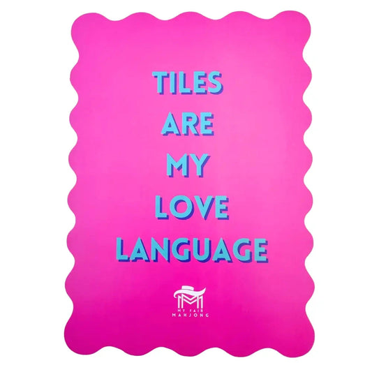 Scalloped Mahjong Shuffle Cards-Pink Love Language The Happy Southerner 