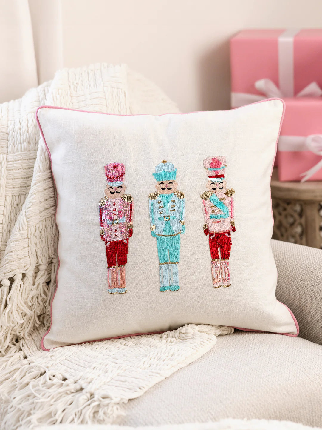 Sequin Nutcrackers Pillow The Happy Southerner 