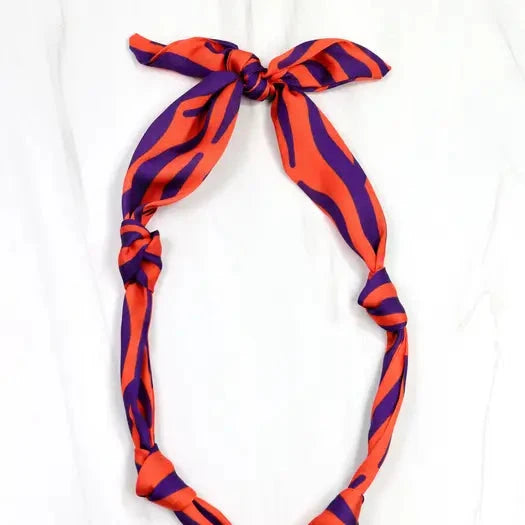 Serafina Scarf Charm Necklace Purple Orange The Happy Southerner 
