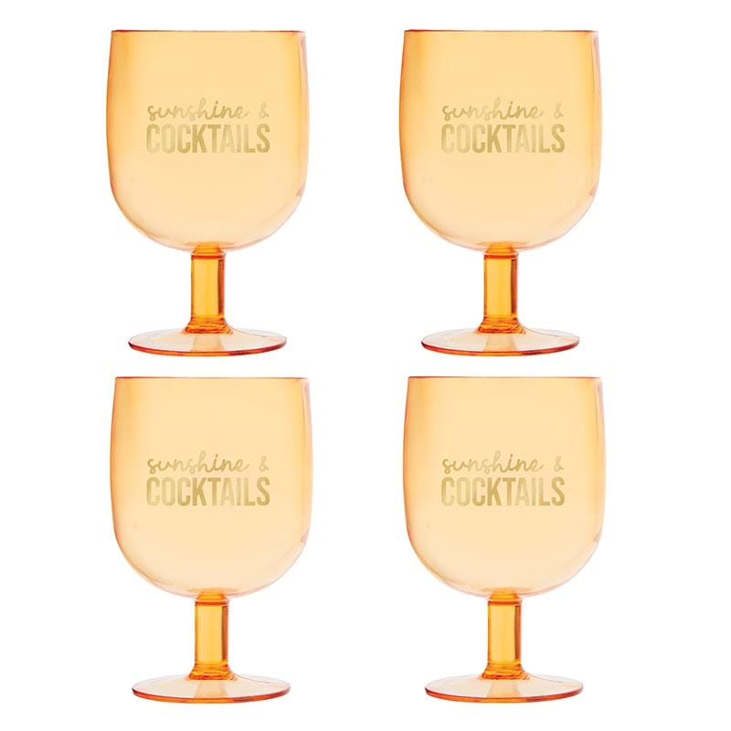 Set of 4 Stackable Wine Glass - Sunshine and Cocktails The Happy Southerner 