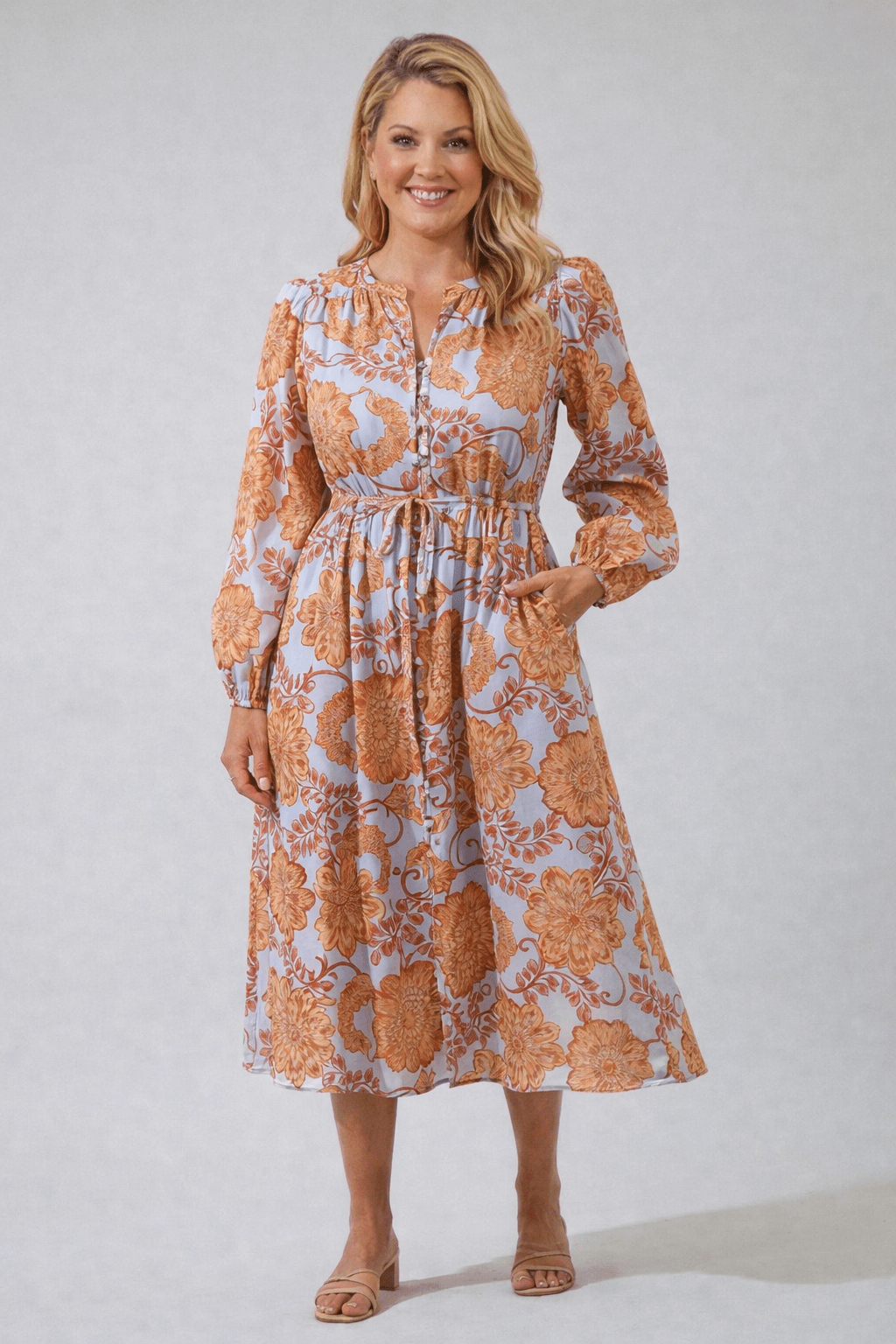 Siany Floral Midi Dress The Happy Southerner 