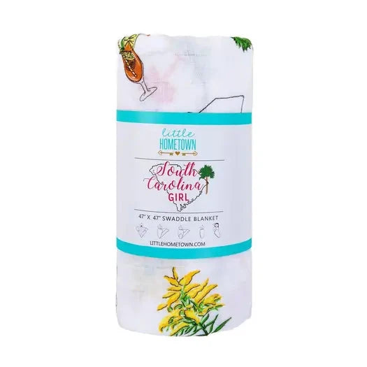 South Carolina Baby Girl Muslin Swaddle The Happy Southerner 