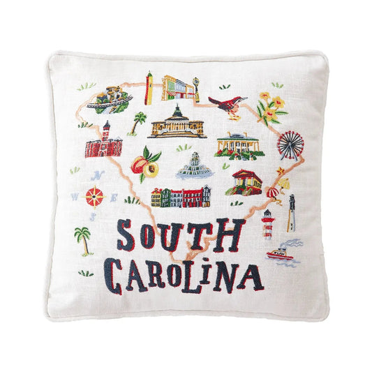 South Carolina Embroidered Pillow The Happy Southerner 