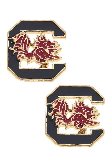 South Carolina Gamecocks Enamel Logo Stud Earrings The Happy Southerner 