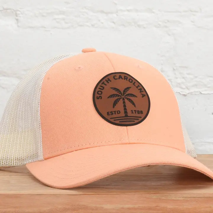 South Carolina Palms Snapback Hat - Peach The Happy Southerner 