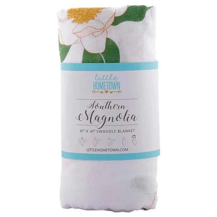 Southern Magnolia Baby Muslin Swaddle The Happy Southerner 