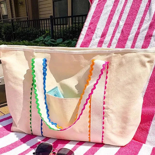 Spencer Rick Rack Trim Tote Bag The Happy Southerner 