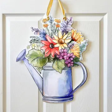 Spring Flower Watering Can Door Hanger The Happy Southerner 