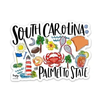State of South Carolina Sticker The Happy Southerner 
