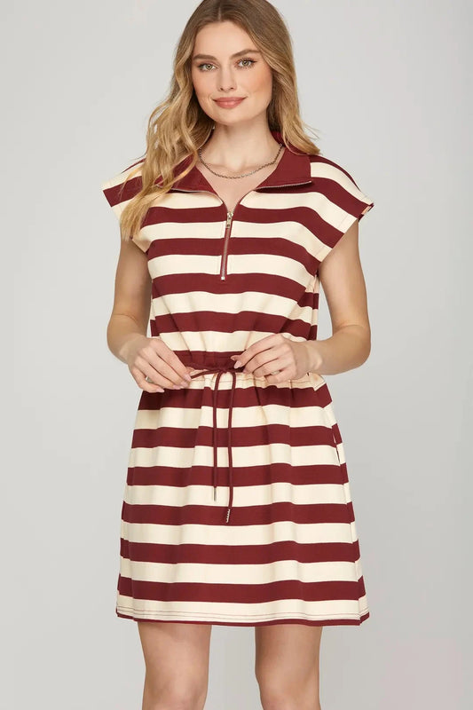 Tailgate Stripe Dress - Garnet The Happy Southerner 