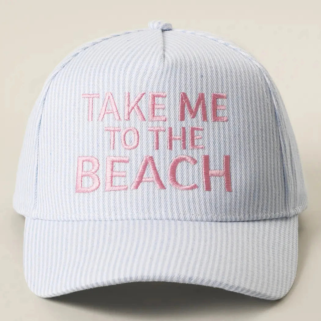Take Me To the Beach Embroidered Trucker Hat (Blue) The Happy Southerner 