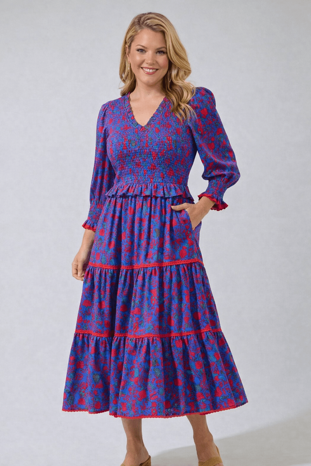 Tanya Smocked Midi Dress The Happy Southerner 
