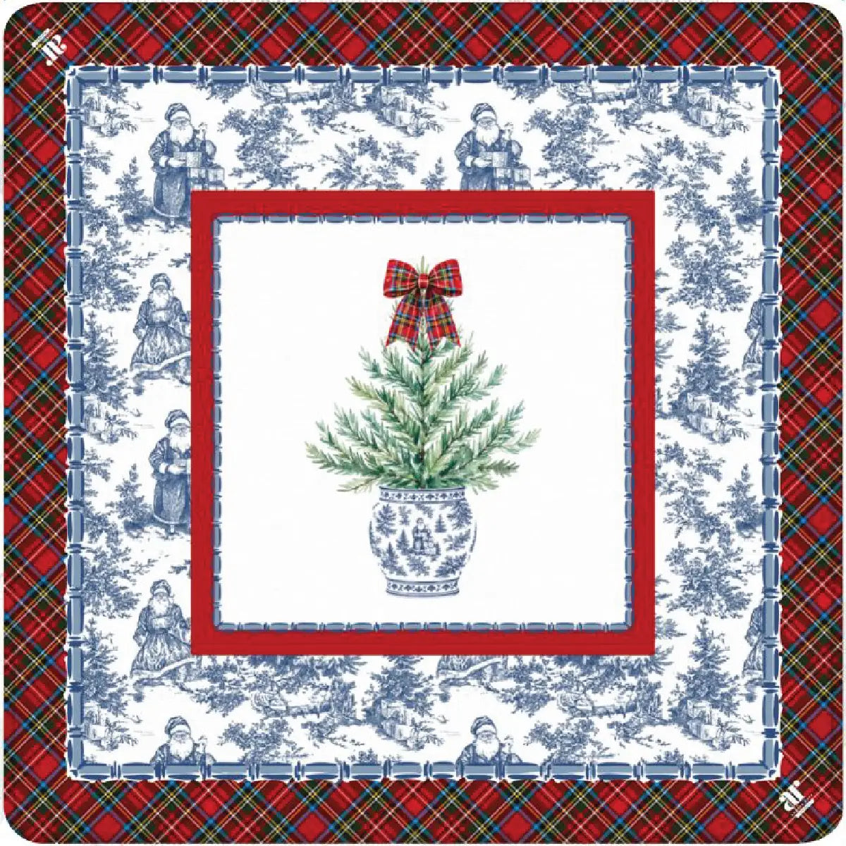 Tartan Toile Noël Mahjong Mat The Happy Southerner 