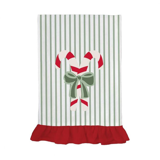 Tea Towel Candy Cane Embroidered The Happy Southerner 