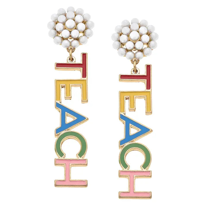 Teach Enamel Earrings The Happy Southerner 