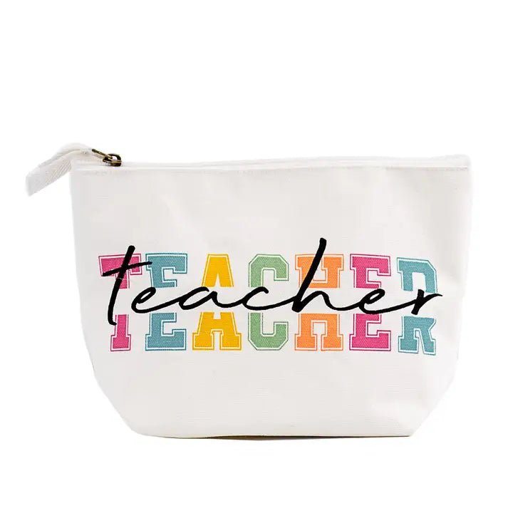 Teacher Cosmetic Bag White The Happy Southerner 