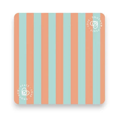 Teal and Tangerine Stripe Mat The Happy Southerner 