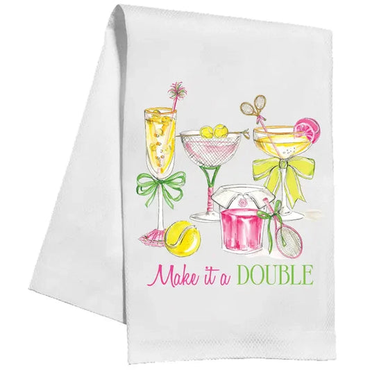 Tennis Cocktails Make It A Double Kitchen Towel The Happy Southerner 