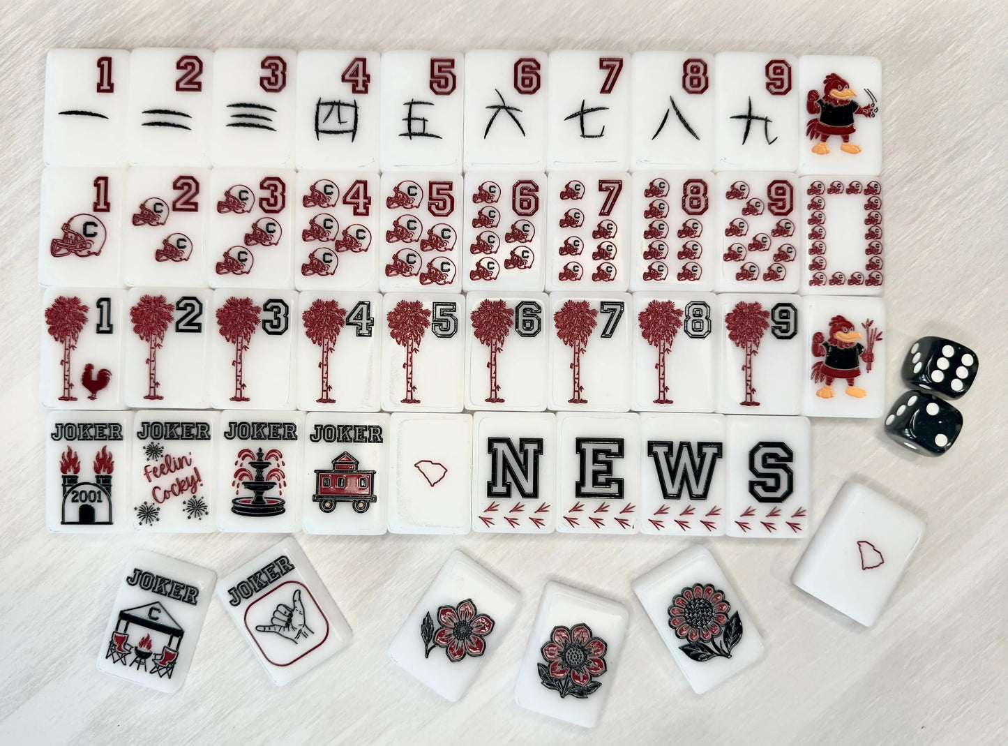 The Cocky Line - USC Mahjong Tiles The Happy Southerner 
