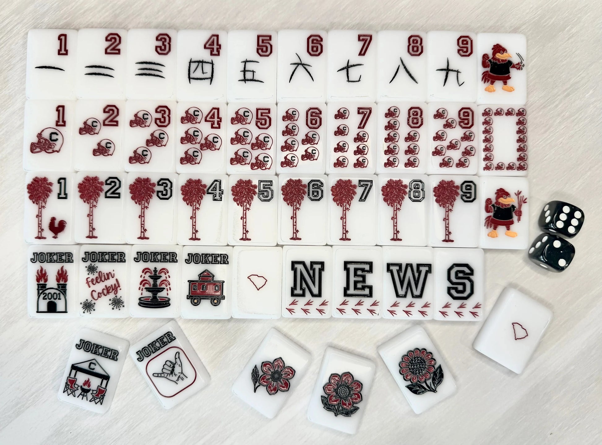 The Cocky Line - USC Mahjong Tiles The Happy Southerner 