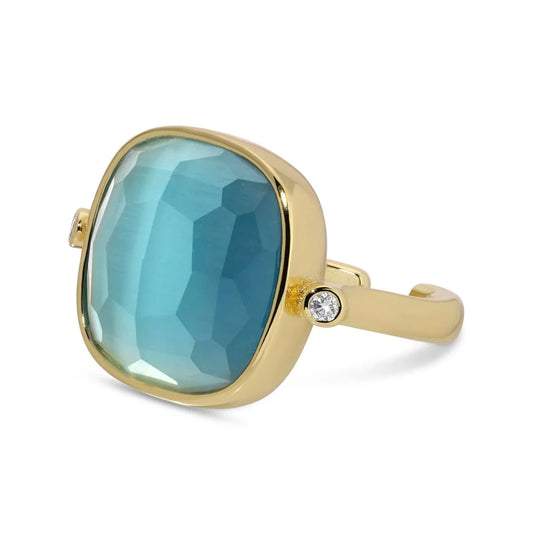 The Geometric Solitaire Stone Ring The Happy Southerner Aqua 