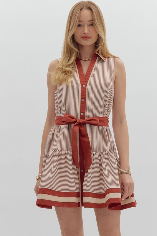 The Hamptons Bow Dress - Rust Style U 