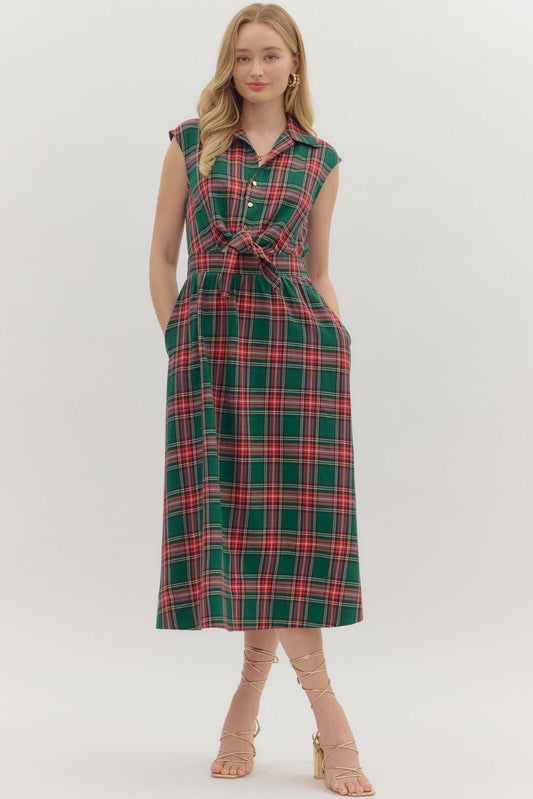 The Holly Plaid Midi Dress The Happy Southerner 