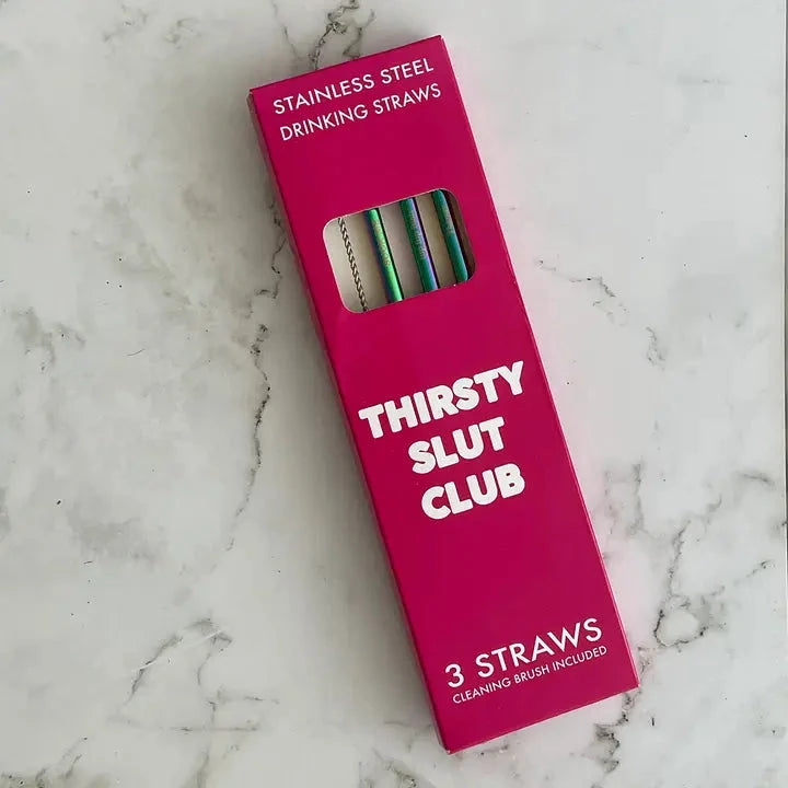 Thirsty Slut Club Stainless Steel Straw Set The Happy Southerner 