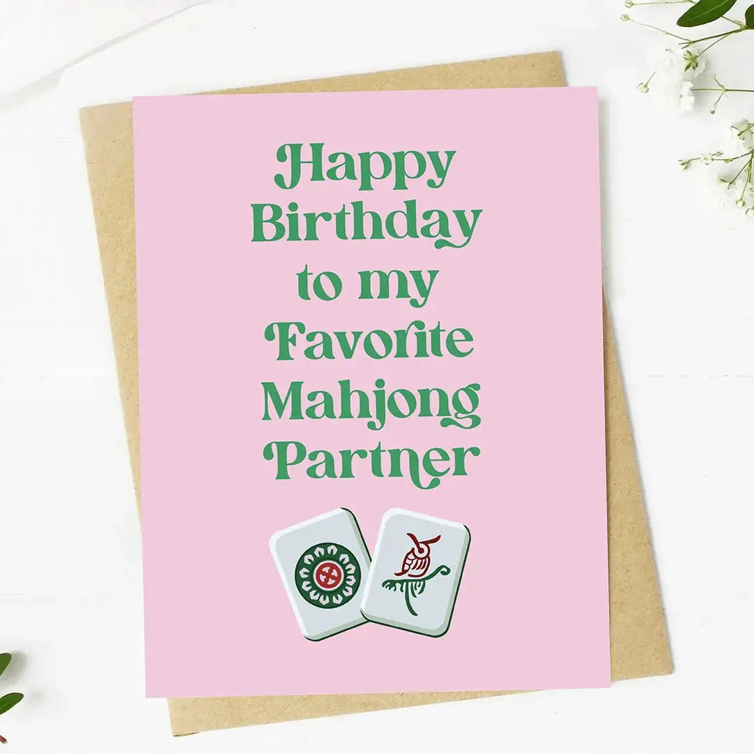 "To My Favorite Mahjong Partner" Birthday Card The Happy Southerner 