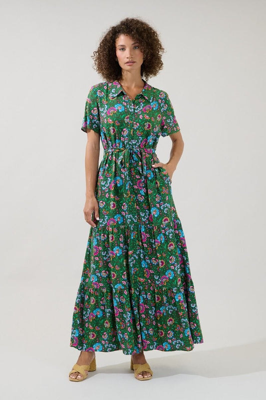 Tobie Belted Button Down Maxi Dress The Happy Southerner 