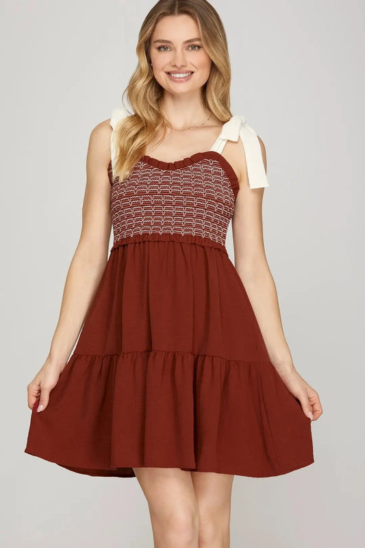 Touchdown Bows Dress – Garnet The Happy Southerner 