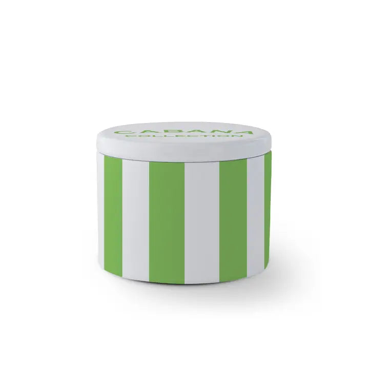 Travel Candle- Cabana Stripes Green The Happy Southerner 