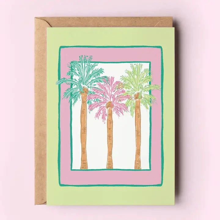 Trio of Colorful Palm Trees Card The Happy Southerner 
