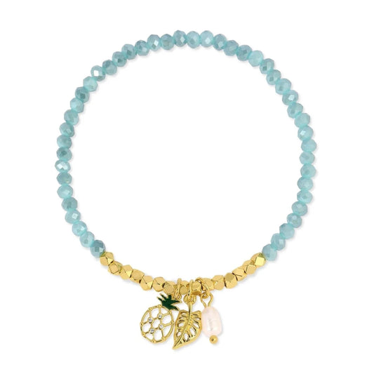 Tropical Oasis Multi-Charm Stretch Bracelet The Happy Southerner 
