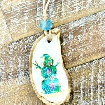 Tropical Snowman Ornament - Green The Happy Southerner 