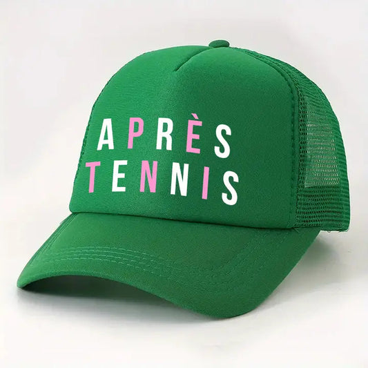 Trucker Hat- Apres Tennis Green/Pink The Happy Southerner 