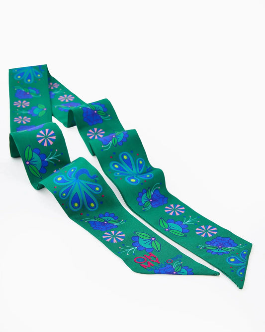 Twilly Scarf Green Birdie The Happy Southerner 