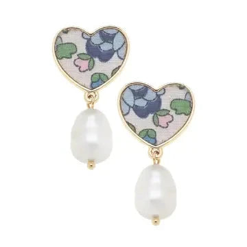 Victoria Floral Earrings - Blue The Happy Southerner 