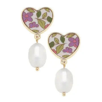 Victoria Floral Earrings - Pink The Happy Southerner 