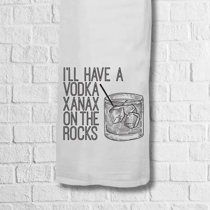 Vodka Xanax On the Rocks Kitchen Towel The Happy Southerner 