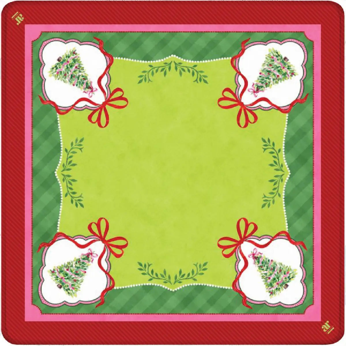 Watercolor Christmas Tree Mahjong Mat The Happy Southerner 