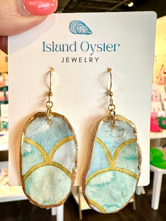 Watercolor Oyster Shell earrings The Happy Southerner 