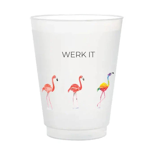 Werk It Flamingo Frosted Cups | Set of 6 The Happy Southerner 