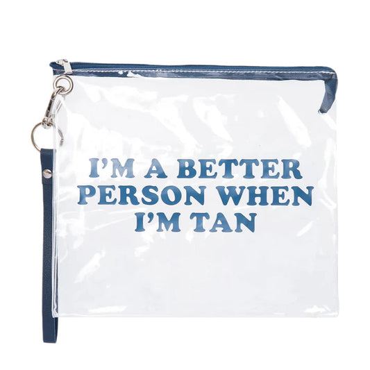 WHEN I’M TAN CLEAR BAG WRISTLET The Happy Southerner 