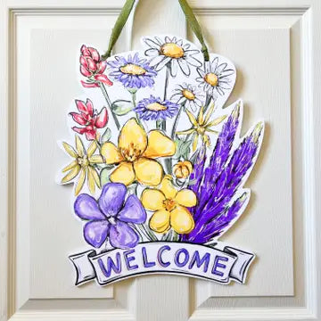 Wildflower Welcome Door Hanger The Happy Southerner 