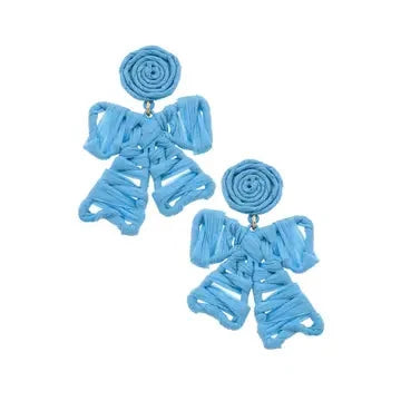 Willow Rattan Bow Earrings The Happy Southerner 