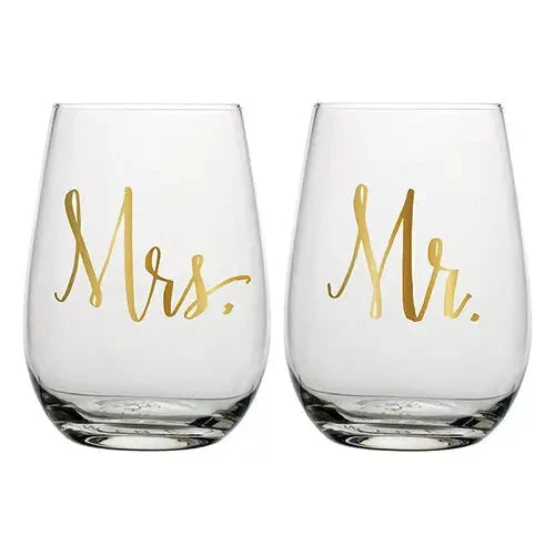 Wine Glass Set - Mr. and Mrs. The Happy Southerner 