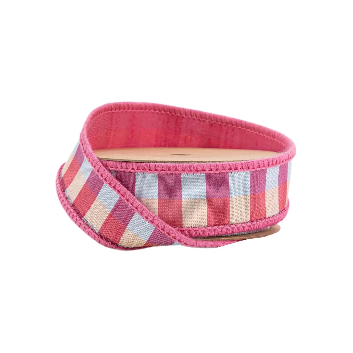 Wired Ribbon Small Check with Dupioni-Fused Backing 10yd The Happy Southerner 