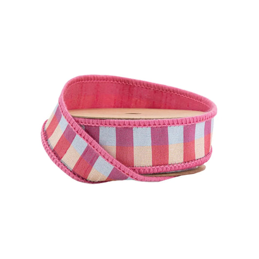 Wired Ribbon Small Check with Dupioni-Fused Backing 10yd The Happy Southerner 